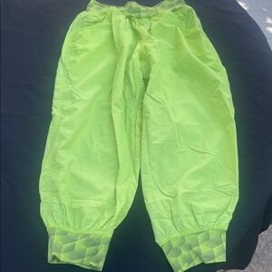 Zumba Lime Green Jogger Pants with Zipper Accent